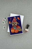 Cairn Terrier Halloween Witch Greeting Cards and Envelopes Pack of 8