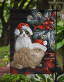 Cat Kitty Glitter Christmas Flag Garden Size PPP3062GF