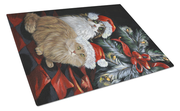 Buy this Cat Kitty Glitter Christmas Glass Cutting Board Large PPP3062LCB