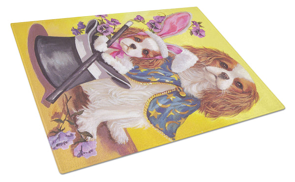 Buy this Cavalier Spaniel Easter Magic Glass Cutting Board Large PPP3065LCB