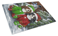 Buy this Cavalier Spaniel Snowman Christmas Glass Cutting Board Large PPP3067LCB