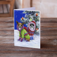 Chihuahua Christmas Snowflakes Greeting Cards and Envelopes Pack of 8