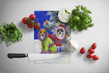 Chihuahua Christmas Snowflakes Glass Cutting Board Large PPP3071LCB