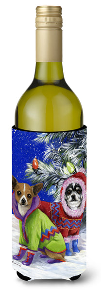 Buy this Chihuahua Christmas Snowflakes Wine Bottle Hugger PPP3071LITERK