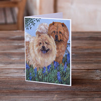 Chow Chow Meadow Greeting Cards and Envelopes Pack of 8