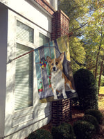 Corgi Suncatcher Flag Canvas House Size PPP3076CHF