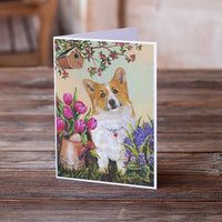 Corgi Sunshine Greeting Cards and Envelopes Pack of 8