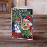 Corgi Under my Christmas Tree Greeting Cards and Envelopes Pack of 8