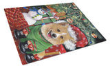 Buy this Corgi Under my Christmas Tree Glass Cutting Board Large PPP3078LCB