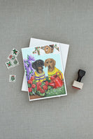 Dachshund Blooms Greeting Cards and Envelopes Pack of 8