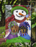 Dachshund Christmas Frosty and Company Flag Garden Size PPP3081GF