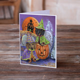 Dachshund Halloween Haunted House Greeting Cards and Envelopes Pack of 8