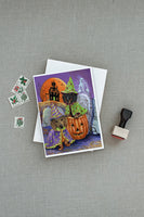 Dachshund Halloween Haunted House Greeting Cards and Envelopes Pack of 8