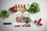 Dachshund Hot Dog Stand Glass Cutting Board Large PPP3083LCB