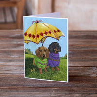 Dachshund Hot Doggies Greeting Cards and Envelopes Pack of 8