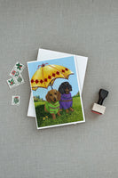 Dachshund Hot Doggies Greeting Cards and Envelopes Pack of 8