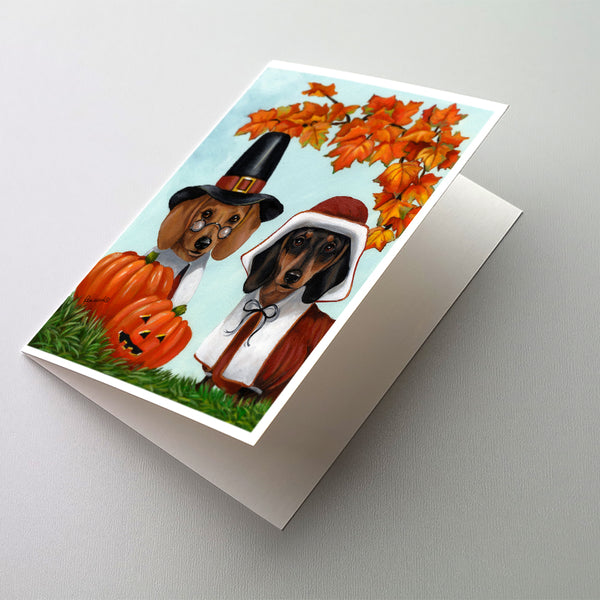 Buy this Dachshund Thanksgiving Pilgrims Greeting Cards and Envelopes Pack of 8