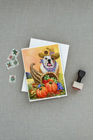 English Bulldog Autumn Greeting Cards and Envelopes Pack of 8