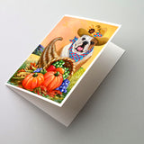 Buy this English Bulldog Autumn Greeting Cards and Envelopes Pack of 8