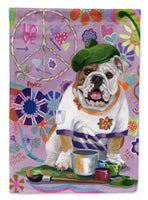 Buy this English Bulldog Flower Power Flag Canvas House Size PPP3091CHF