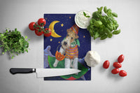 Fox Terrier Halloween Trick or Treat Glass Cutting Board Large PPP3093LCB