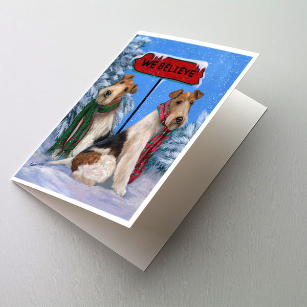 Buy this Fox Terrier Christmas We Believe Greeting Cards and Envelopes Pack of 8