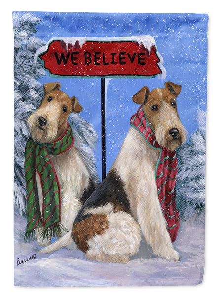 Buy this Fox Terrier Christmas We Believe Flag Garden Size PPP3094GF