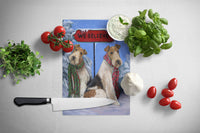 Fox Terrier Christmas We Believe Glass Cutting Board Large PPP3094LCB