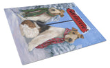 Buy this Fox Terrier Christmas We Believe Glass Cutting Board Large PPP3094LCB