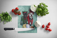 French Bulldog Christmas PJs Glass Cutting Board Large PPP3097LCB