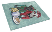 Buy this French Bulldog Christmas PJs Glass Cutting Board Large PPP3097LCB
