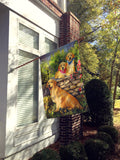Golden Retriever At the Gate Flag Canvas House Size PPP3101CHF