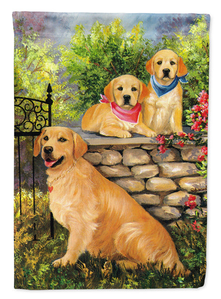 Buy this Golden Retriever At the Gate Flag Canvas House Size PPP3101CHF