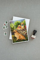 Golden Retriever At the Gate Greeting Cards and Envelopes Pack of 8