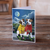 Jack Russell Terrier Moon Phase Greeting Cards and Envelopes Pack of 8