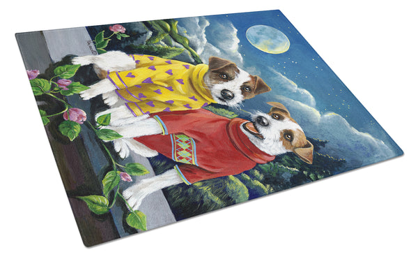 Buy this Jack Russell Terrier Moon Phase Glass Cutting Board Large PPP3106LCB