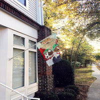Jack Russell Christmas Santa Flag Canvas House Size PPP3108CHF