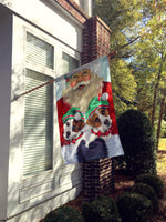 Jack Russell Christmas Santa Flag Canvas House Size PPP3108CHF