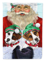 Buy this Jack Russell Christmas Santa Flag Canvas House Size PPP3108CHF