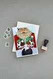 Jack Russell Christmas Santa Greeting Cards and Envelopes Pack of 8