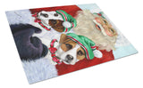 Buy this Jack Russell Christmas Santa Glass Cutting Board Large PPP3108LCB