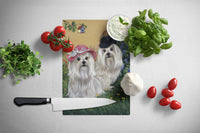 Maltese Mr & Mrs Glass Cutting Board Large PPP3112LCB