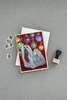 Maltese Christmas Stocking Stuffer Greeting Cards and Envelopes Pack of 8