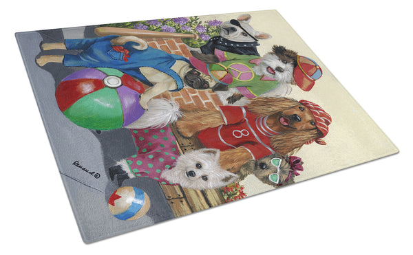 Buy this Dogs Mutli-Breed Neighborhood Glass Cutting Board Large PPP3115LCB