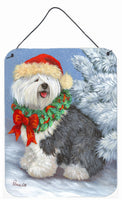 Buy this Old English Sheepdog Christmas Wall or Door Hanging Prints PPP3117DS1216