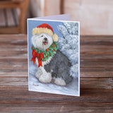 Old English Sheepdog Christmas Greeting Cards and Envelopes Pack of 8