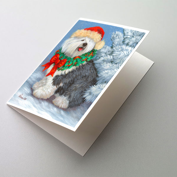 Buy this Old English Sheepdog Christmas Greeting Cards and Envelopes Pack of 8