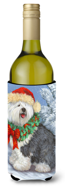 Buy this Old English Sheepdog Christmas Wine Bottle Hugger PPP3117LITERK
