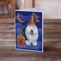 Old English Sheepdog Halloween Greeting Cards and Envelopes Pack of 8