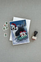 Old English Sheepdog Christmas Snow Greeting Cards and Envelopes Pack of 8